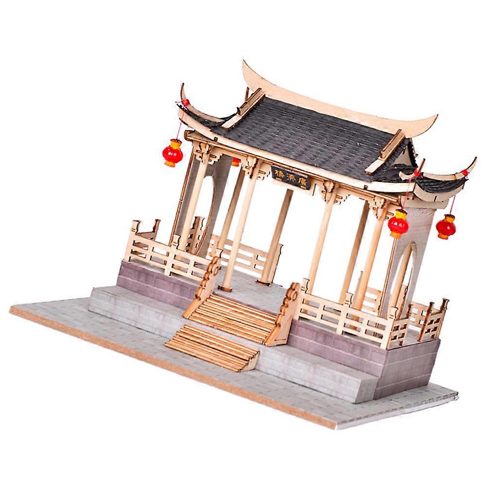 Chinese Bridge Model DIY Toy for Decor 2Sets Assembly