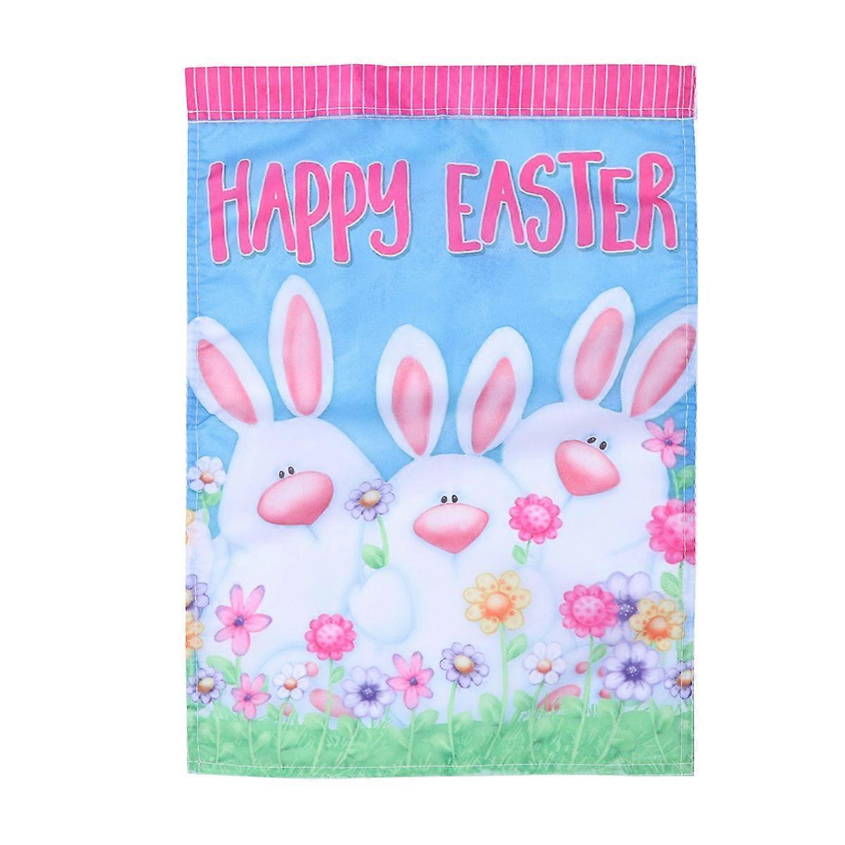 Easter Garden Decorative Flag Polyester for Decoration 3Pcs