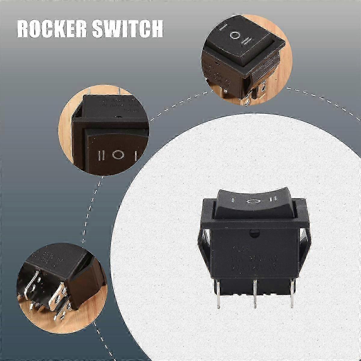 For 6-Terminals 3 Position ON/OFF/ON DPDT Boat Rocker Switch - 16A ...
