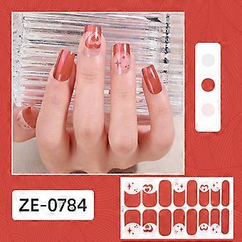 Neue Valentinstag Nagellack Film Nagel Aufkleber 16 Finger Liebe Nagel Aufkleber Lippendruck rosa Nagel Aufkleber ZE-0784 nackte Stück + Nagelfeile