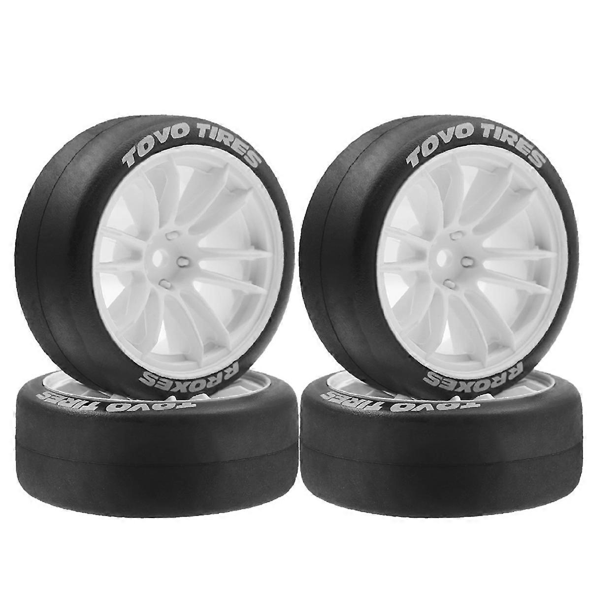 Drift Tire Wheel for 1/10 RC Drift Car White