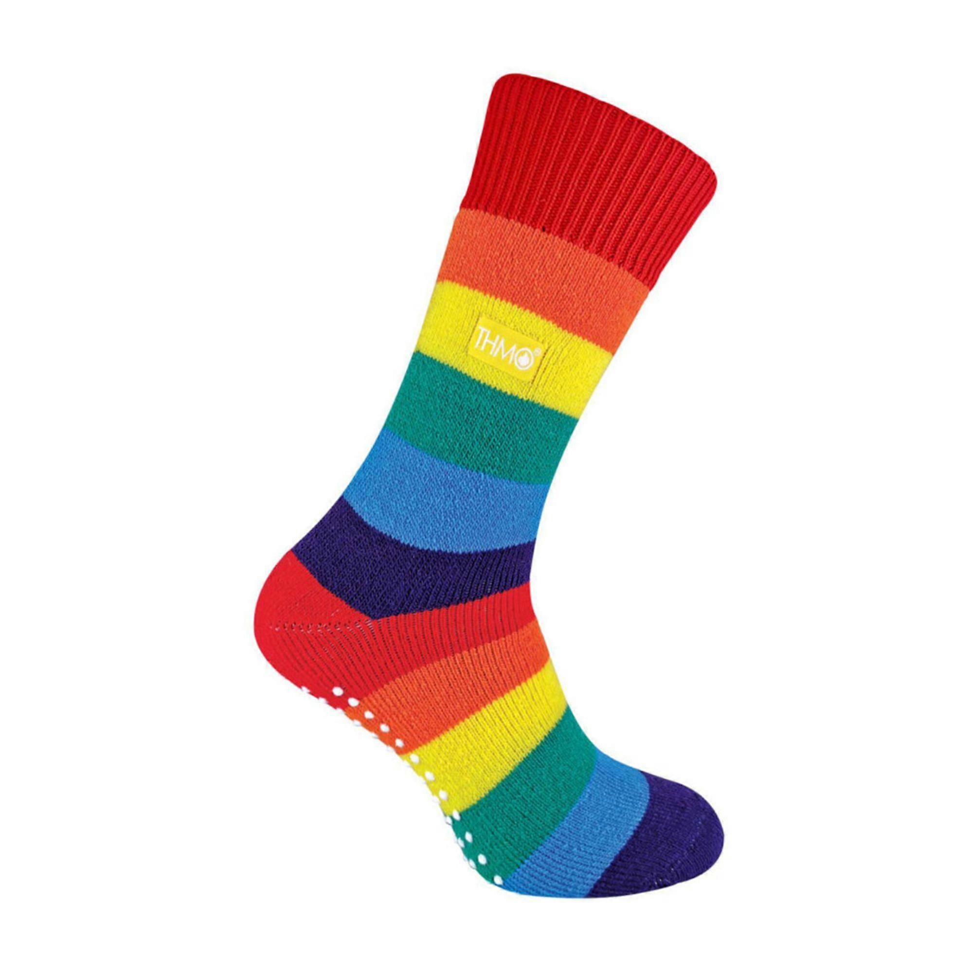 THMO - Mens & Ladies Rainbow Thermal Slipper Socks