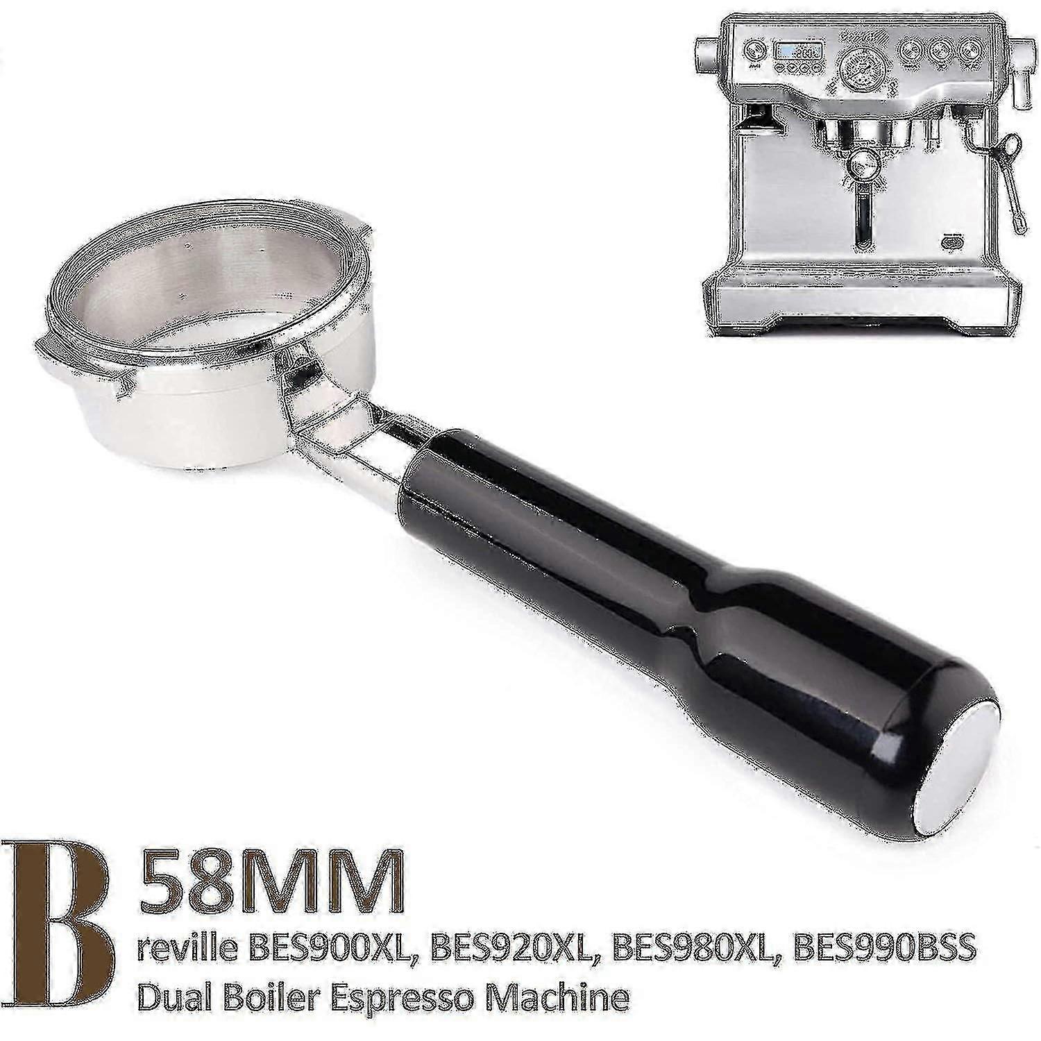 Portafilter sem fundo de 58mm compatível com breville dupla caldeira Bes900xl