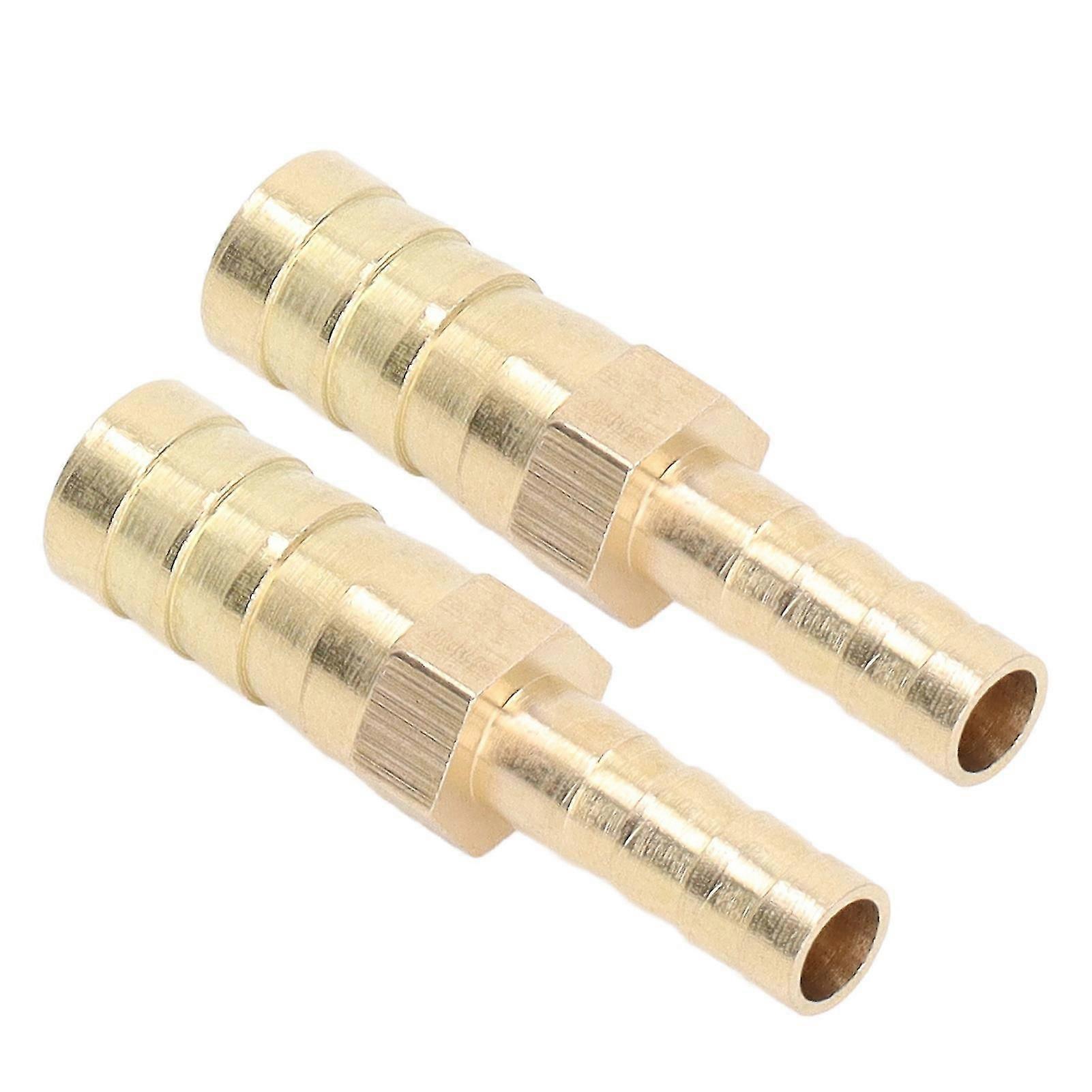 2 Pcs Barbed Fitting Splicer Brass Hose Barb Reducer Hex Reducing Barbed Connector 10mm(3/8in) to 6mm(1/4in)tkh