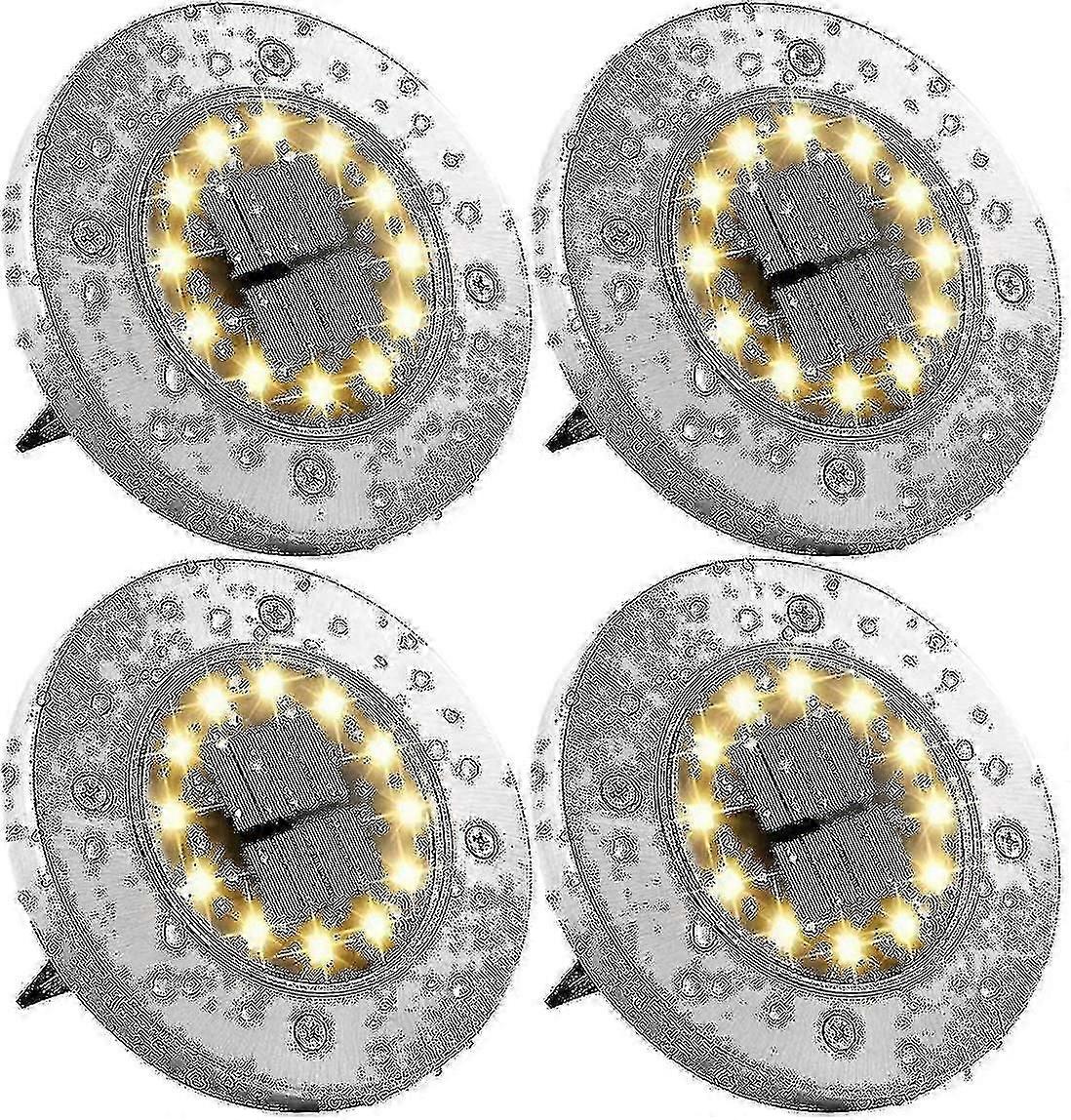 Solar ground lights, 8-pack, 12 LEDs, 6000K color temperature, IP65 waterproof