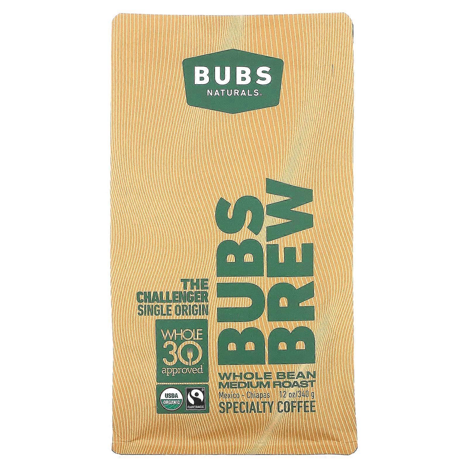 Bubs Brew, The Challenger Single Origin, Whole Bean, Medium Roast, 12 oz (340 g)