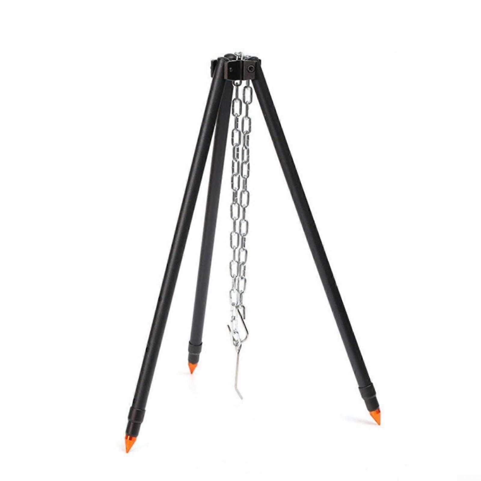 Tripod Grill Black For Campfire Camping Tripod Cooking Stand Adjustable Height With Chain And Storage Bag