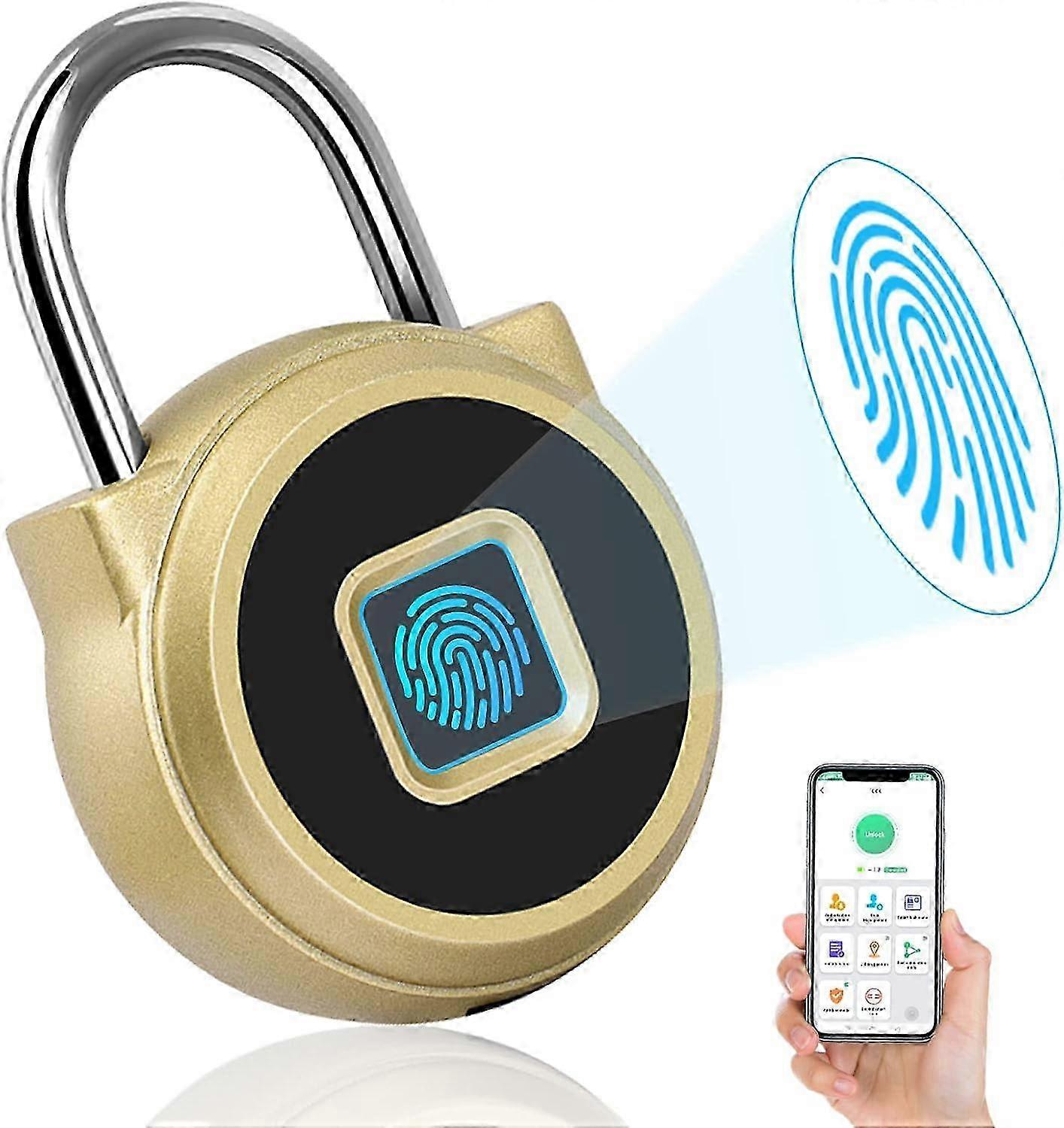 Biometric Fingerprint Padlock Keyless Bluetooth 25-26s