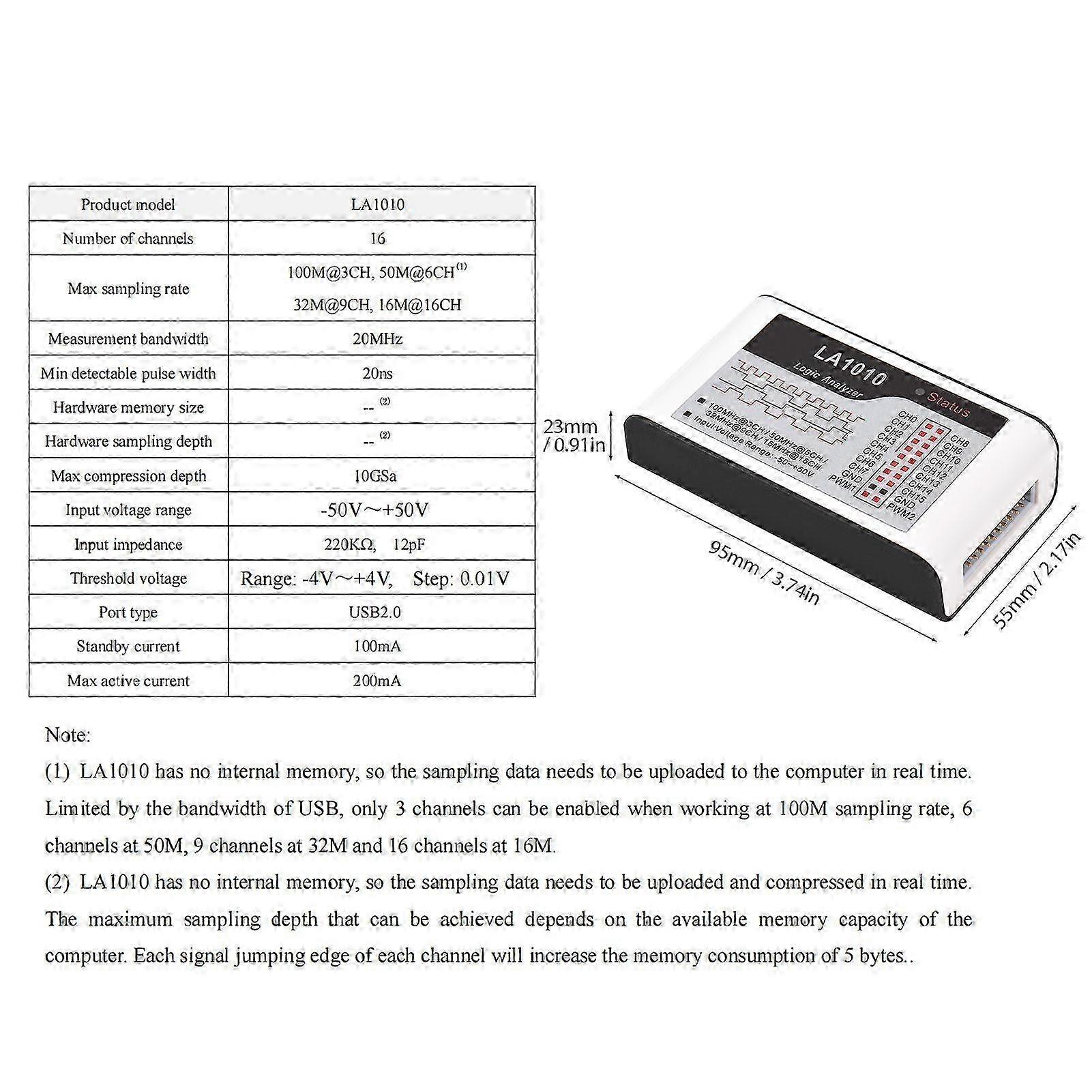 Logic Analyzer 16 Channel 100MHz Sampling Rate USB Based Logic Analyzer