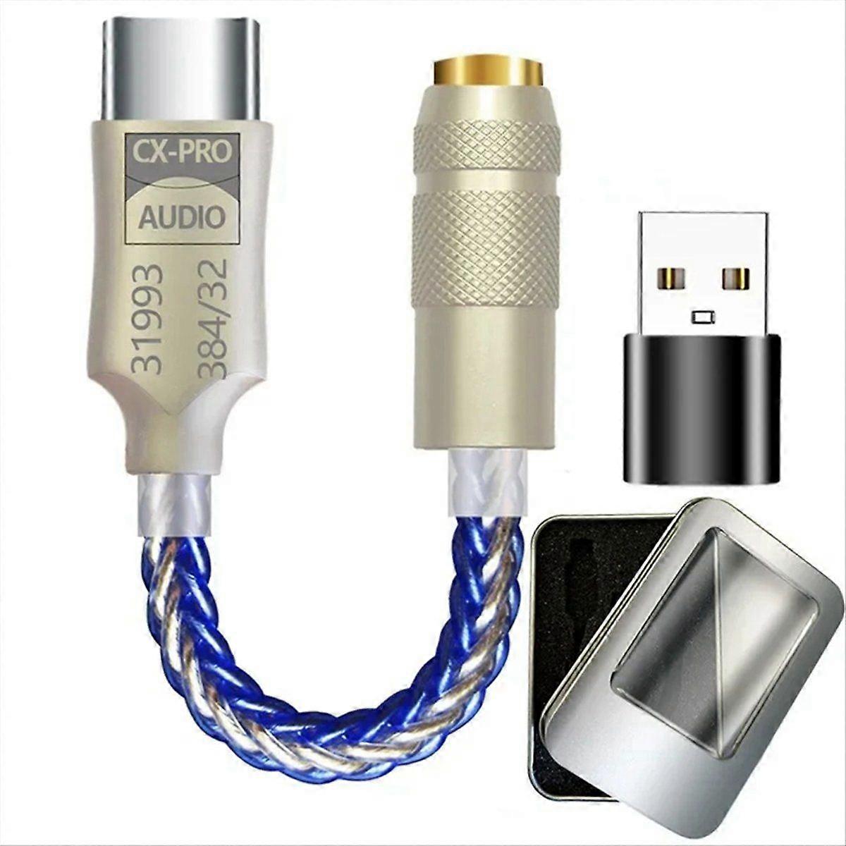 CX31993 HiFi DAC Type C To 3.5mm Headphone Amplifier Audio Decoder A