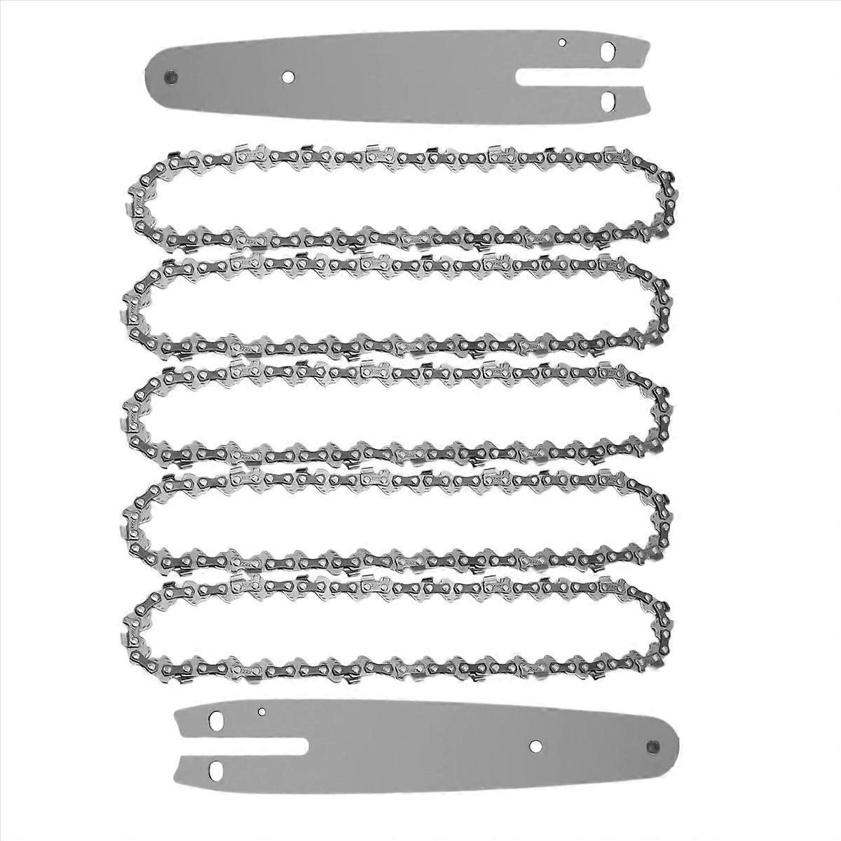 5Pcs 6Inch Chainsaw Chain with 2Pcs Saw Chain Bar for Mini Chainsaw