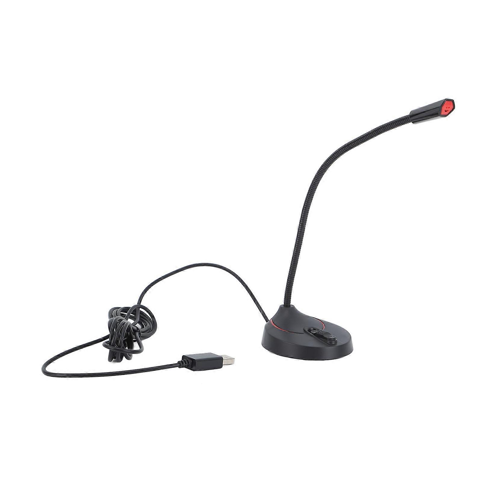 Gooseneck Wired Microphone Black 360 Degrees Pick Up Desktop Gooseneck Microphone for Karaoke Conference Recording USB 