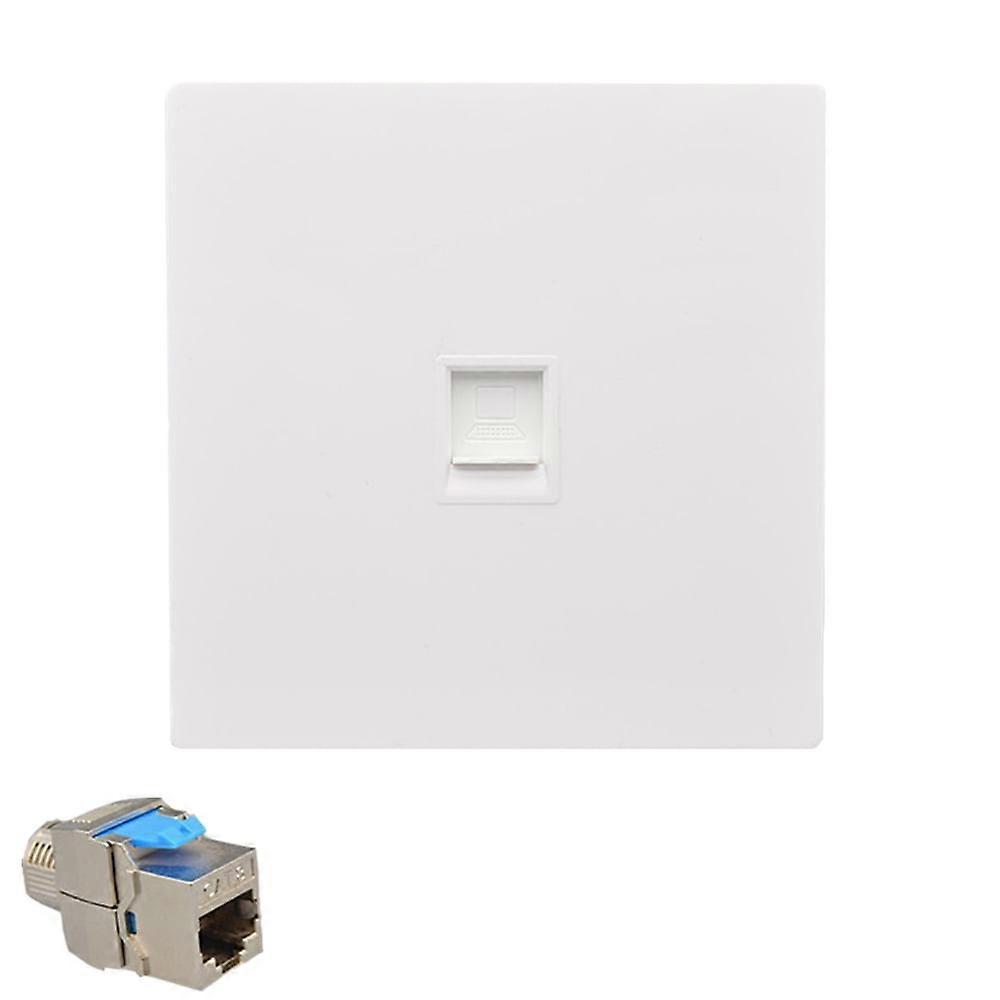 1 Port Gigabit RJ45 LAN Socket, Ethernet Wall Outlet Faceplate, Shielded Network Port Box for Cable Installation, 86x86mm