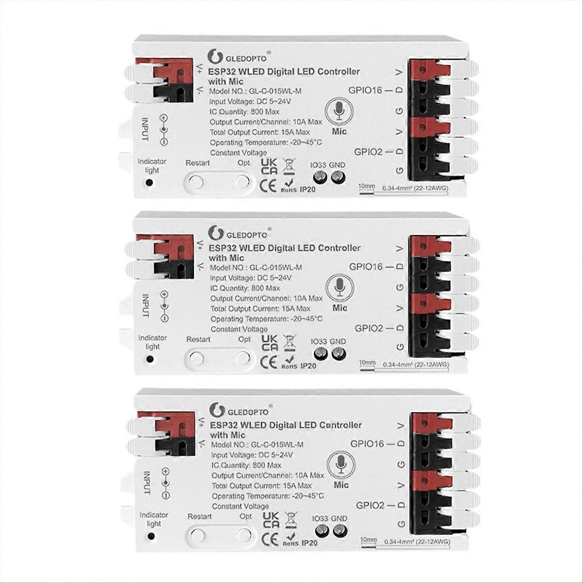 Contrôleur de bande lumineuse WLED ESP32 Contrôleur LED pour RGB RGBW WS2812B SK6812 WS2811 TM1814 WS2813