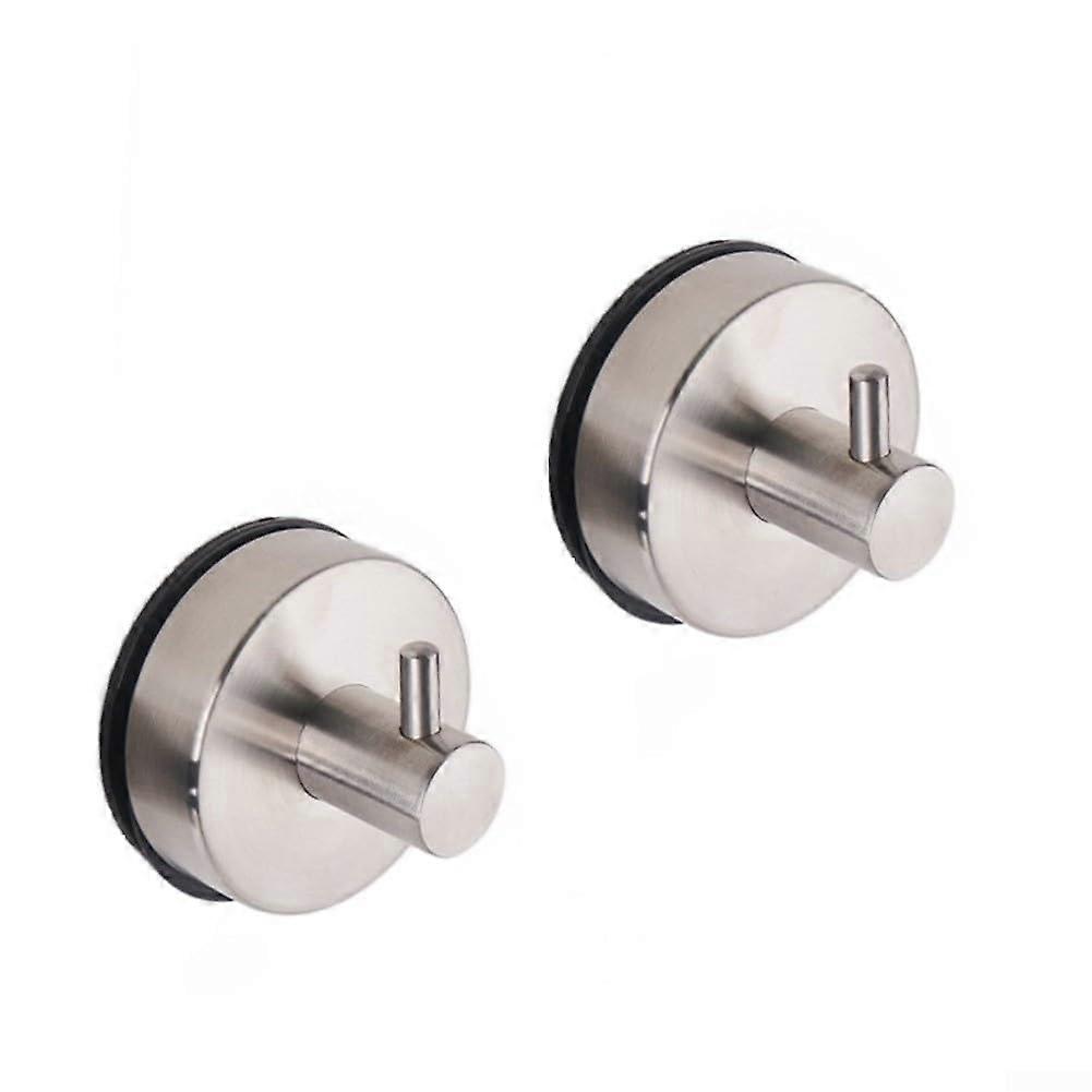 Suction Hooks 2 Packs Brushed Finish NoDrill Vacuum Shower Hooks For Bathroom MultiPurpose
