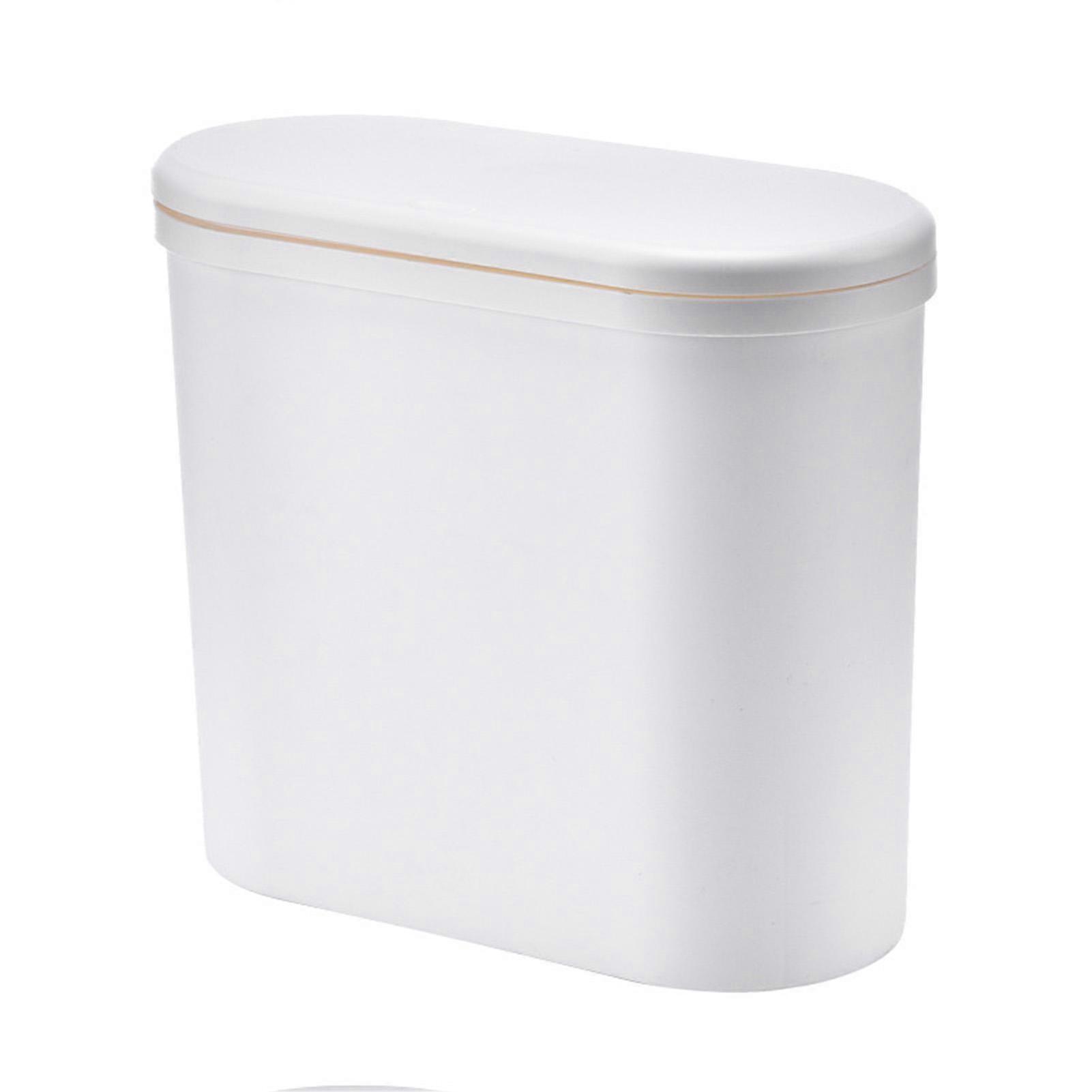 Narrow Garbage Can Space Saving Stylish Plastic Slim Waste Bin with Press Open Lid for Kitchen