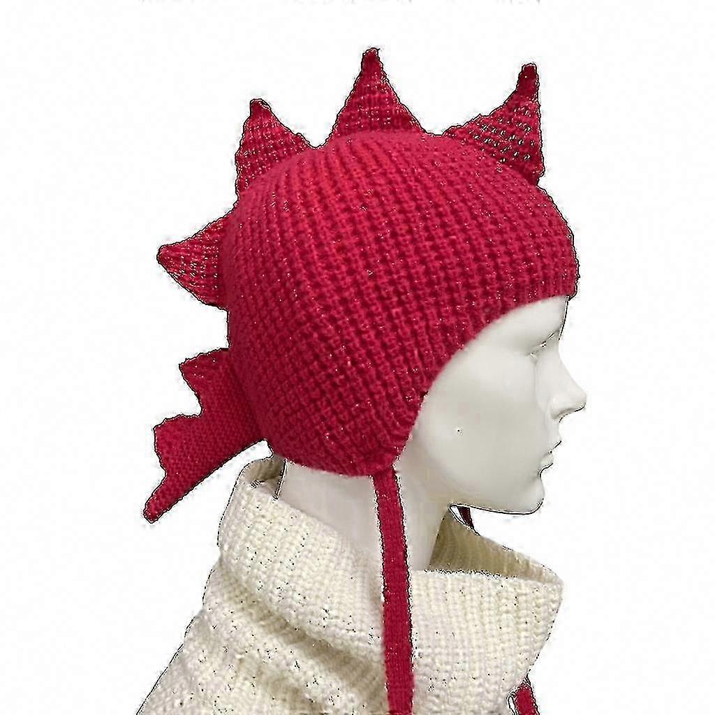 Gorro de dinosaurio divertido con orejeras y mohawk