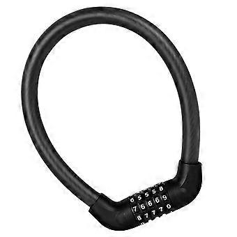 Antitheft Bike Password Lock Portable Combination Code Padlock 5 Digital Code Bicycles Cable Lock Cycling Accessories  extended black