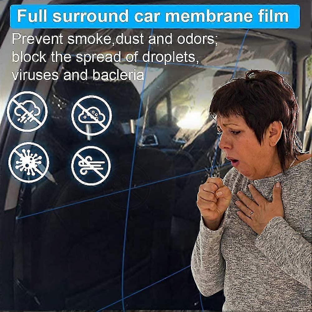 فيلم عزل سيارة أجرة ، غطاء واقي شفاف مضاد للعاب مغلق بالكامل ، شبكة واقية من شاشة التقسيم لسيارة الدفع الرباعي الأمامية والخلفية ، 1.4x2m P
