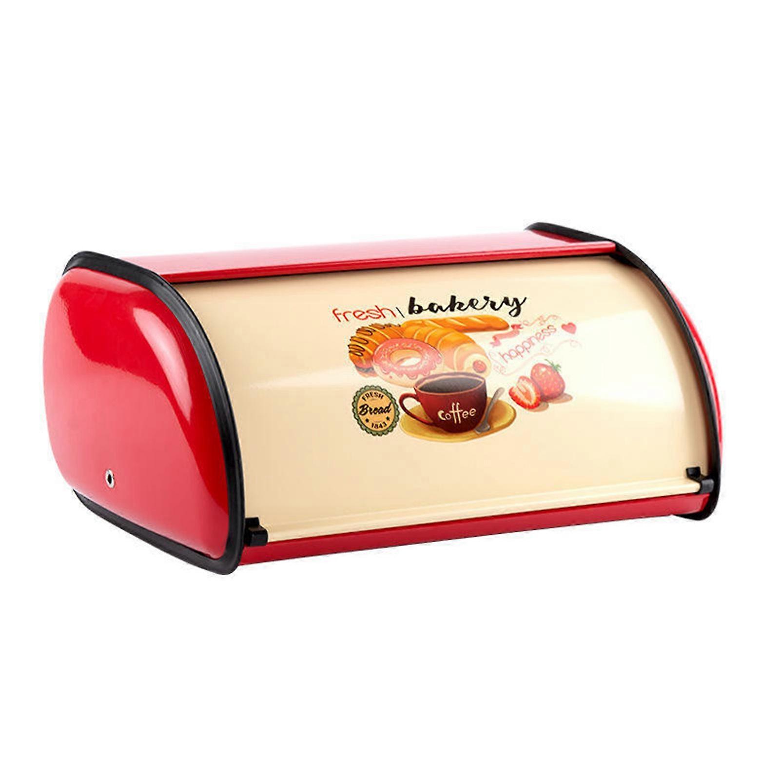 Ventilated Rustproof Bread Storage Container Iron Construction Food Organiser with Lid For Countertop Display Multicolor