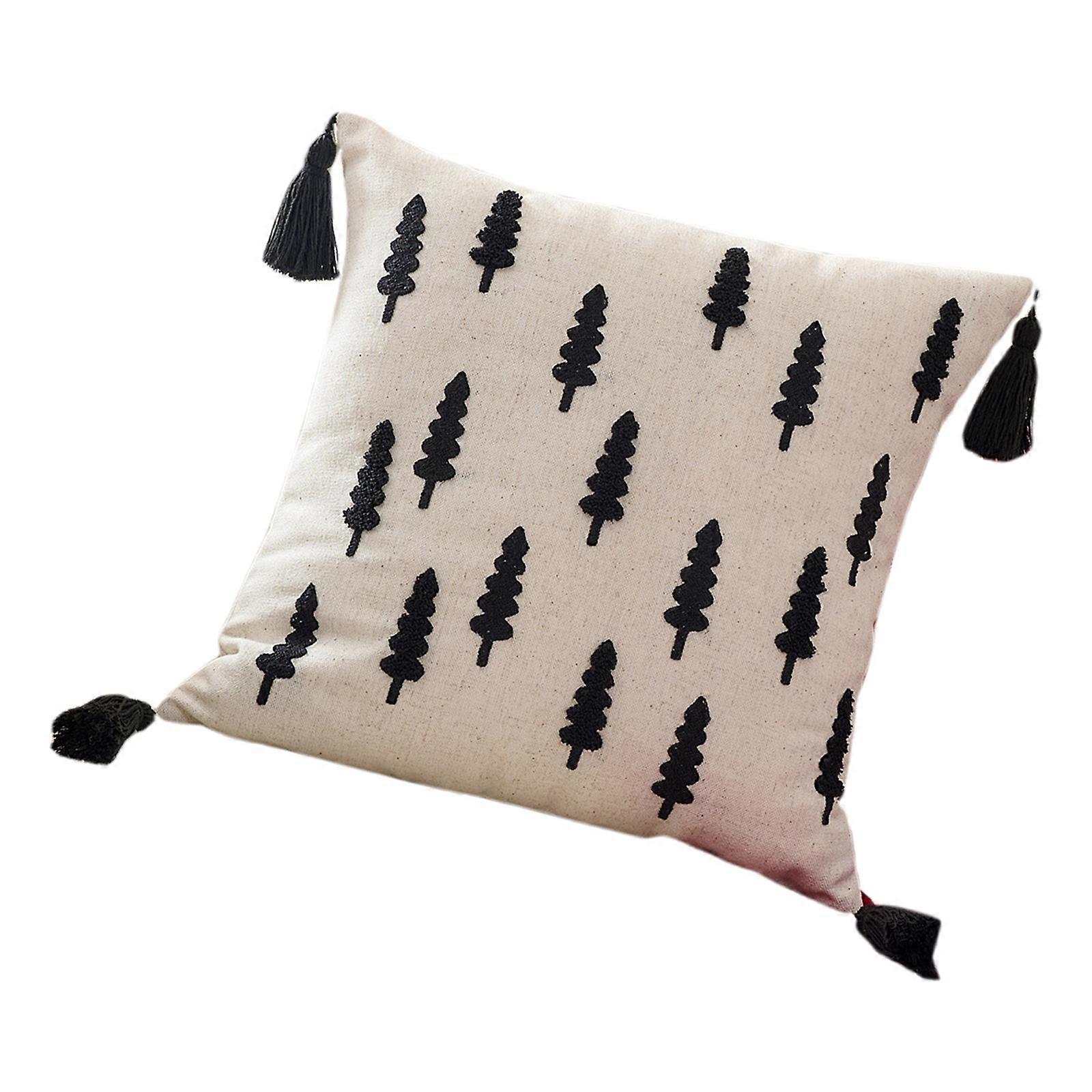 Christmas Tree Pattern Pillow Cover With Towel Stitching Natural Fiber Bedding Accent For Daily Use  45CM