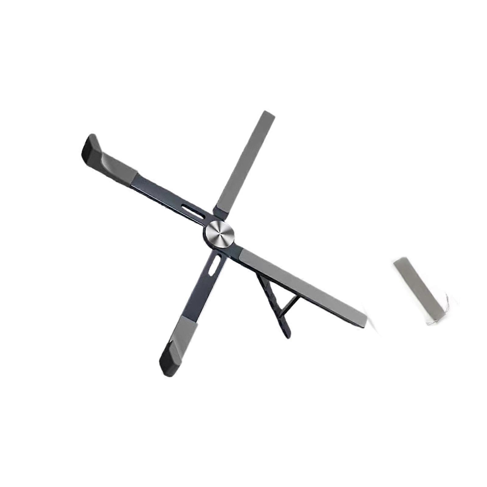 Aerospace Aluminum Foldable Stand 5 Position Adjustable Height Ergonomic X Design Laptop Holder with Enhances Stability  grey