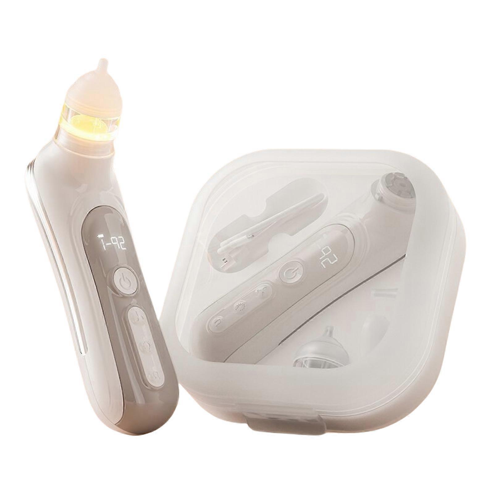 Automatic Baby Nose Cleaner 5-gear Suction and Rechargeable Feature for Easily Mucus Removal Relieve Nasal Congestion  White