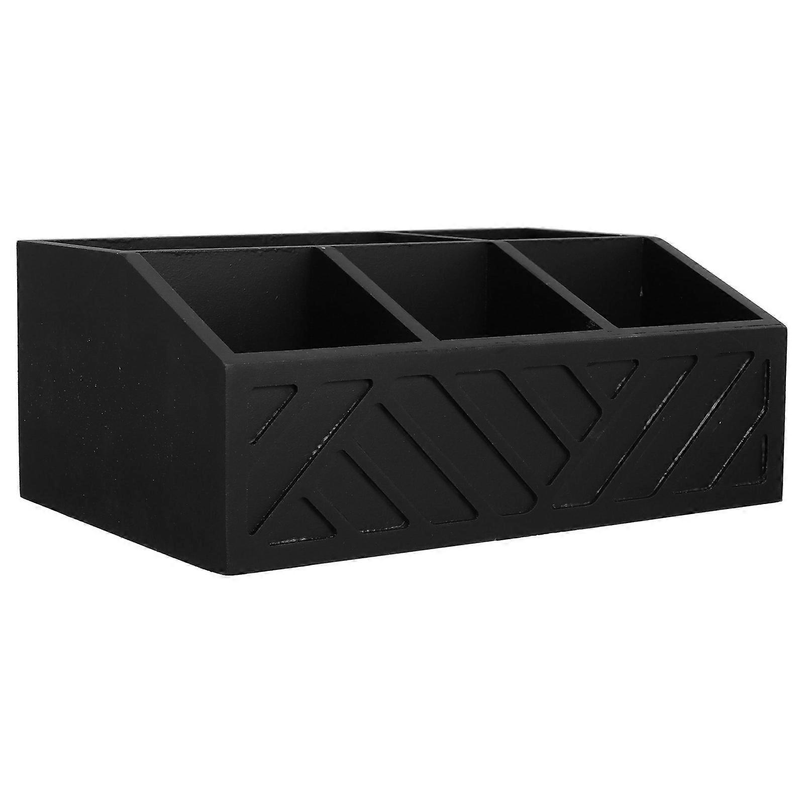 Wood Tea Bag Organizer Box for Coffee Storage Black