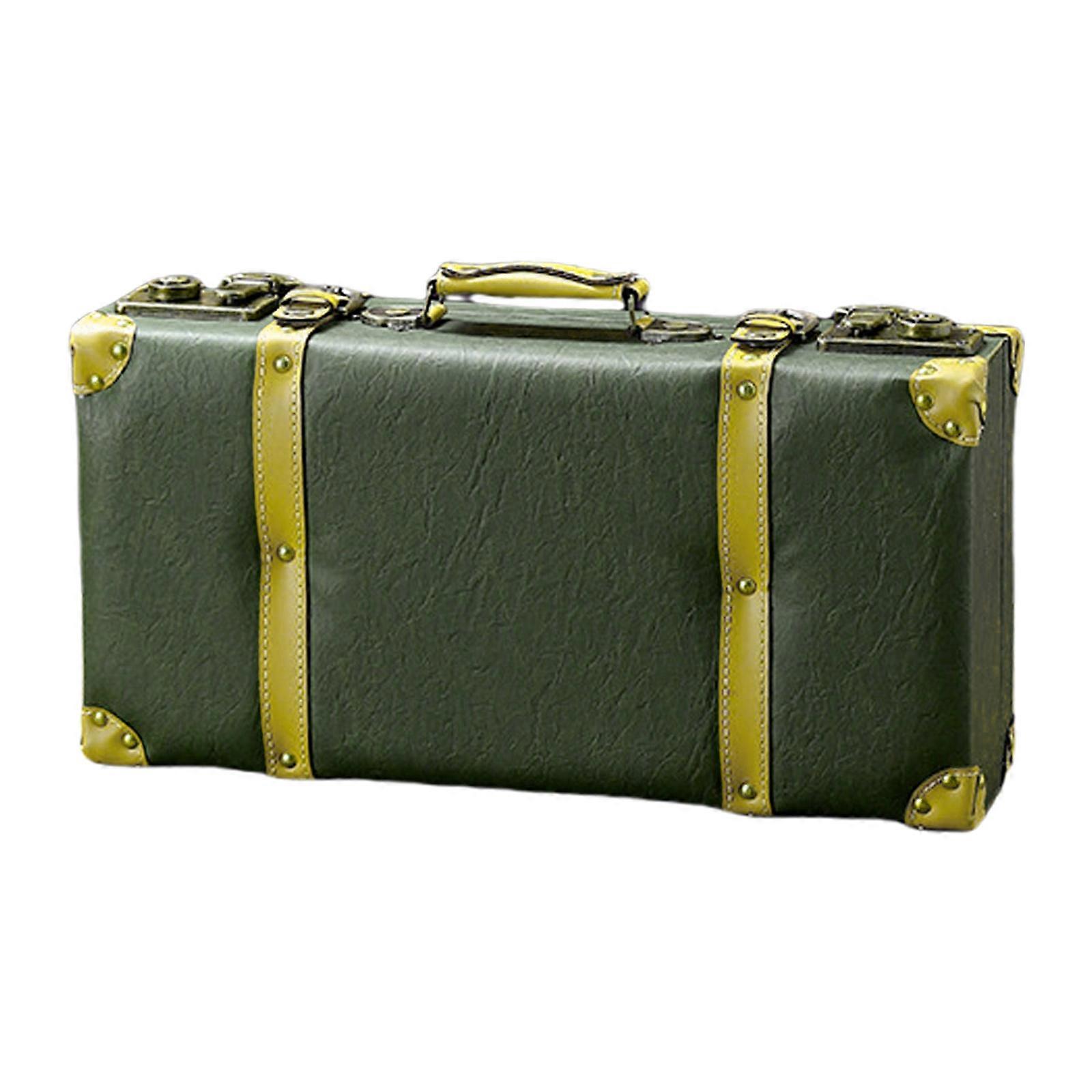 Elegant Retro Styles European Travel Case Practical Sturdy Wood Storage Box for Daily Use and Home Decoration  Sand green