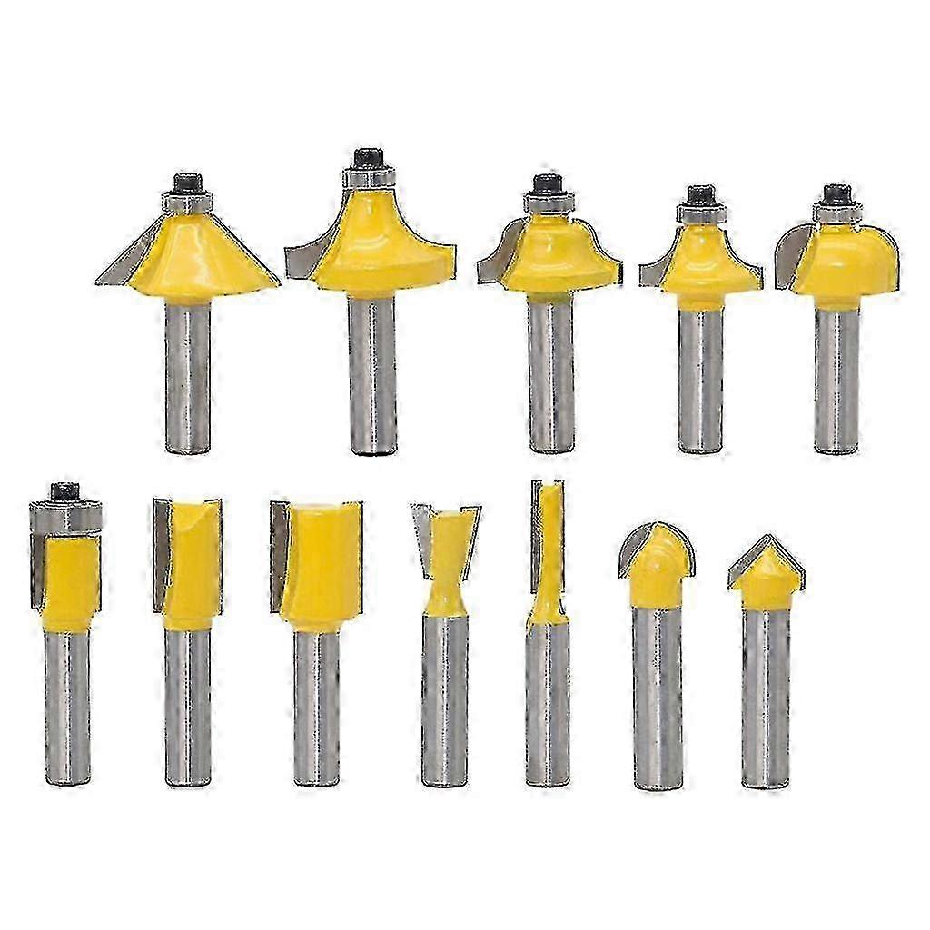12pcs Router Bit Set for Woodworking, Tungsten Carbide Cutting Tools for Various Brand Routers