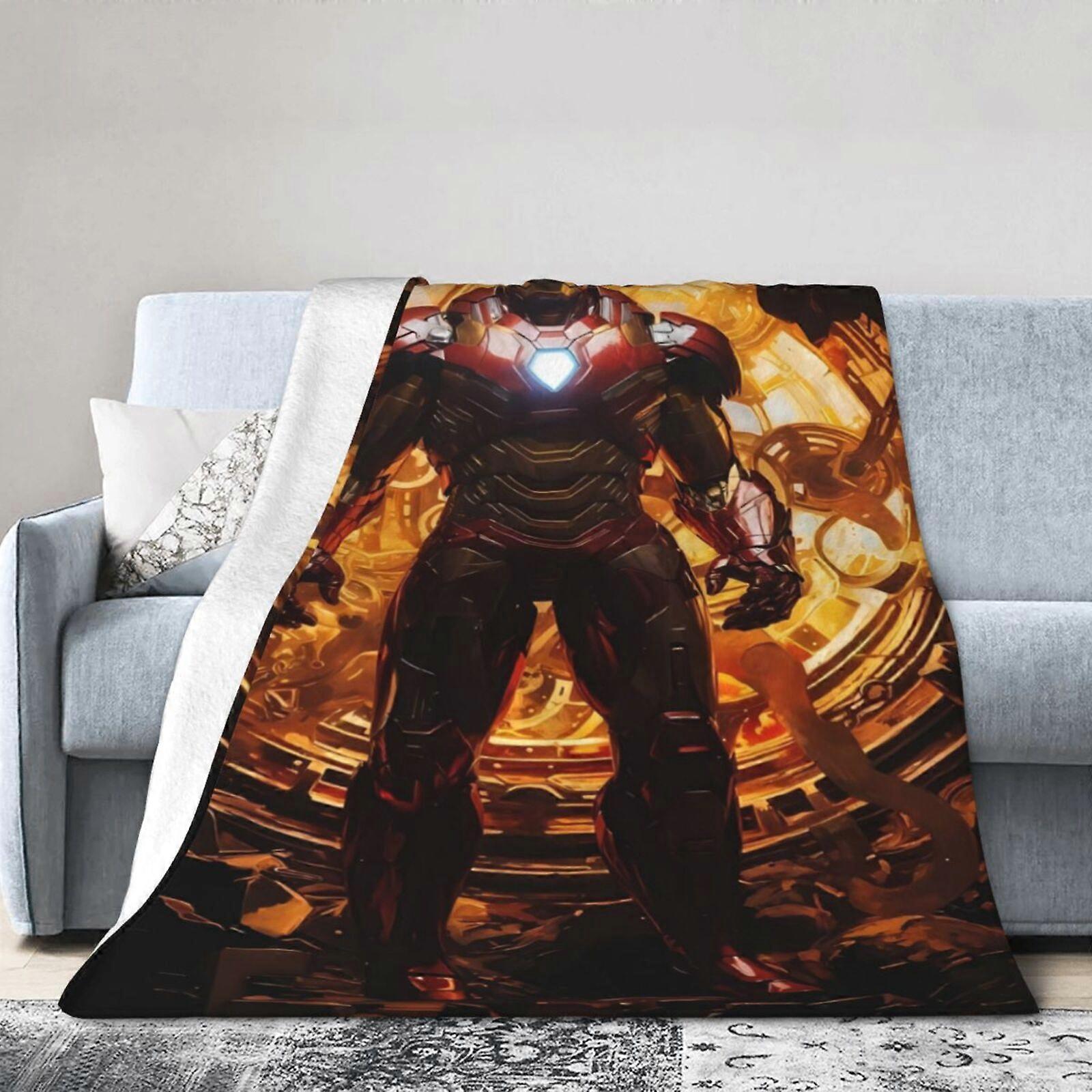 아이언맨 담요 던지기 침구실 장식 플란넬 담요 침대 소파용 80"X60"