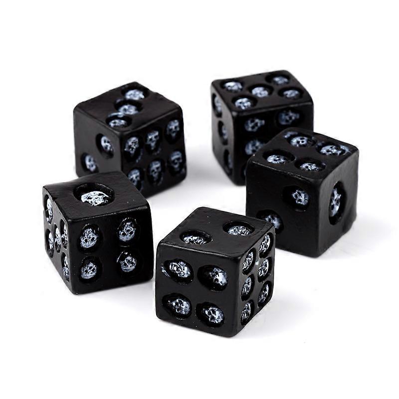 Sett med 5 Black Skull Dice 1 Pack