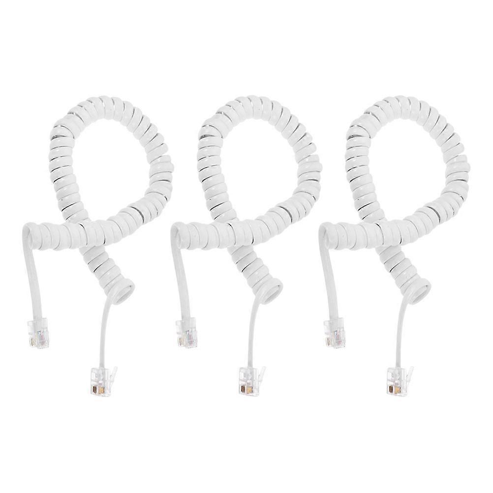 Telephone Line Material Phone Cord for Landline 3Pcs Coil Cord Receiver Wire