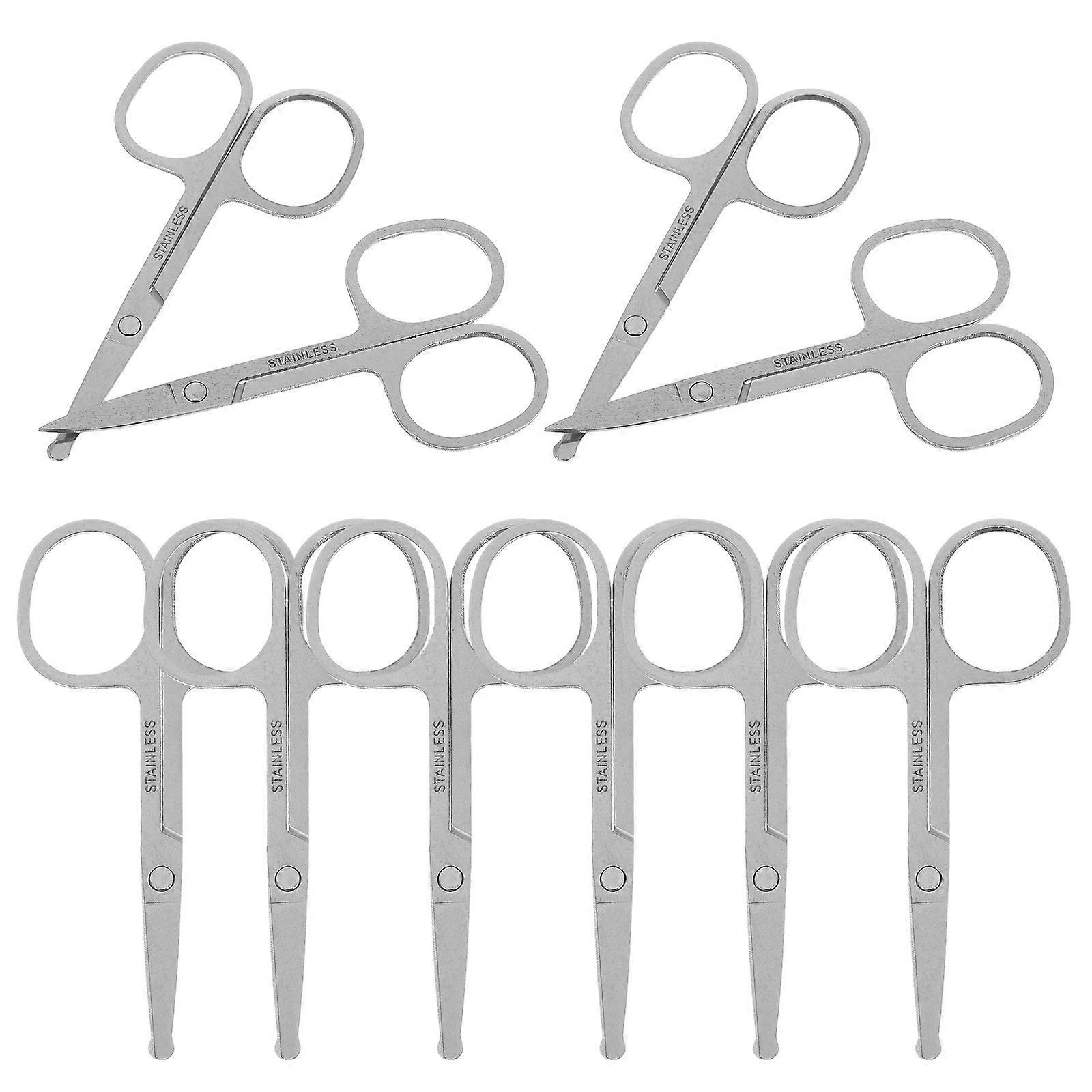 Small Scissors Laboratory Precision Scissors for Beard Trimming 12Pcs Stainless Steel