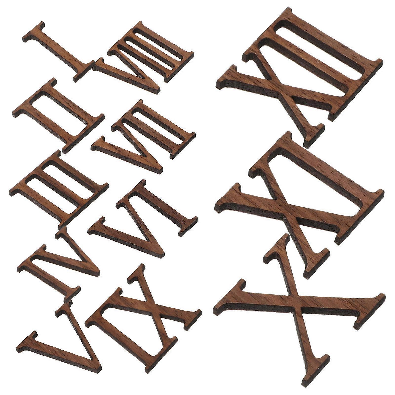 Roman Numeral Clock Wood Numerals Kit for DIY Digital Clock 1Set