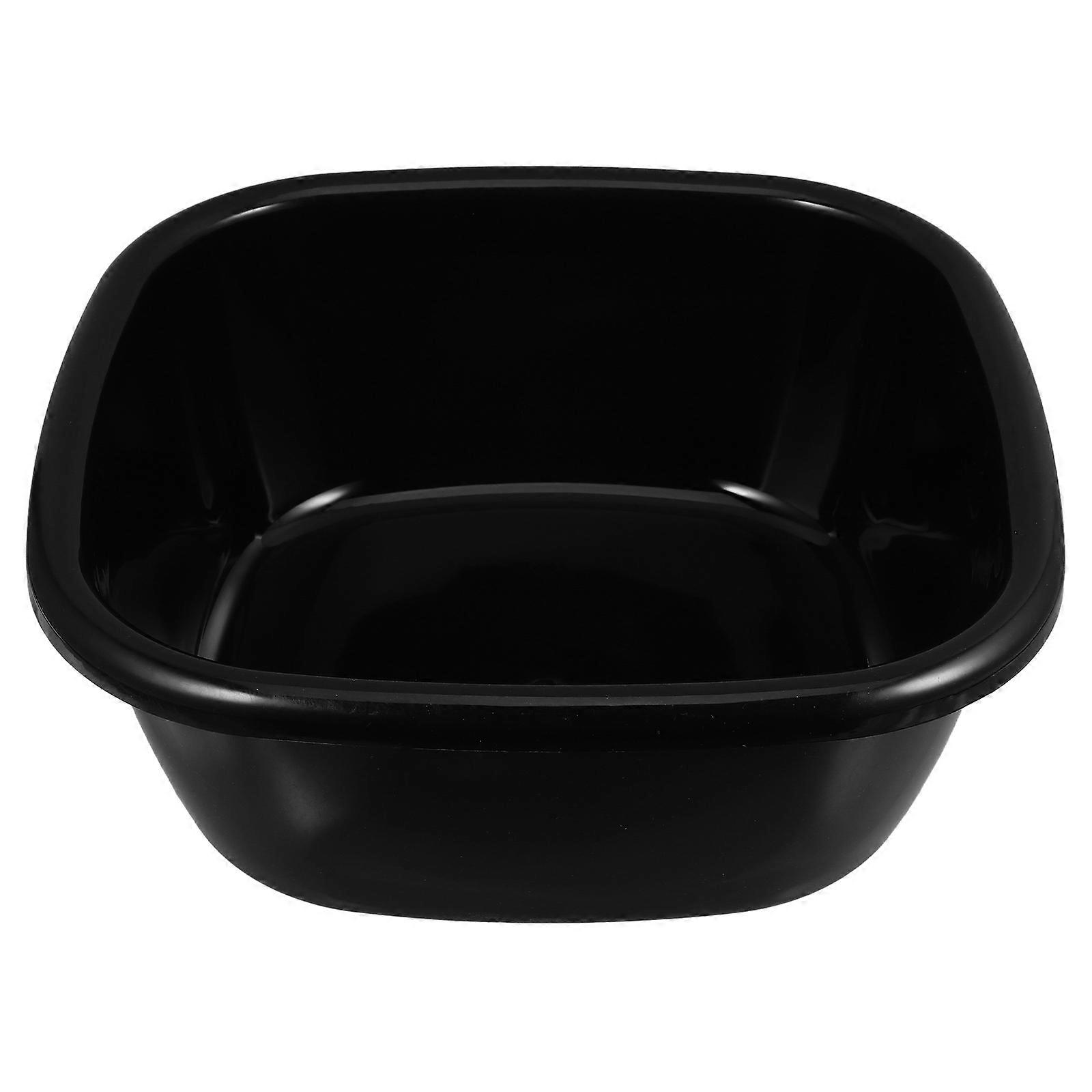 Plastic Wash Basin for Home Use Black Lightweight Durable Large Capacity 7.5 x 10.25 Inches