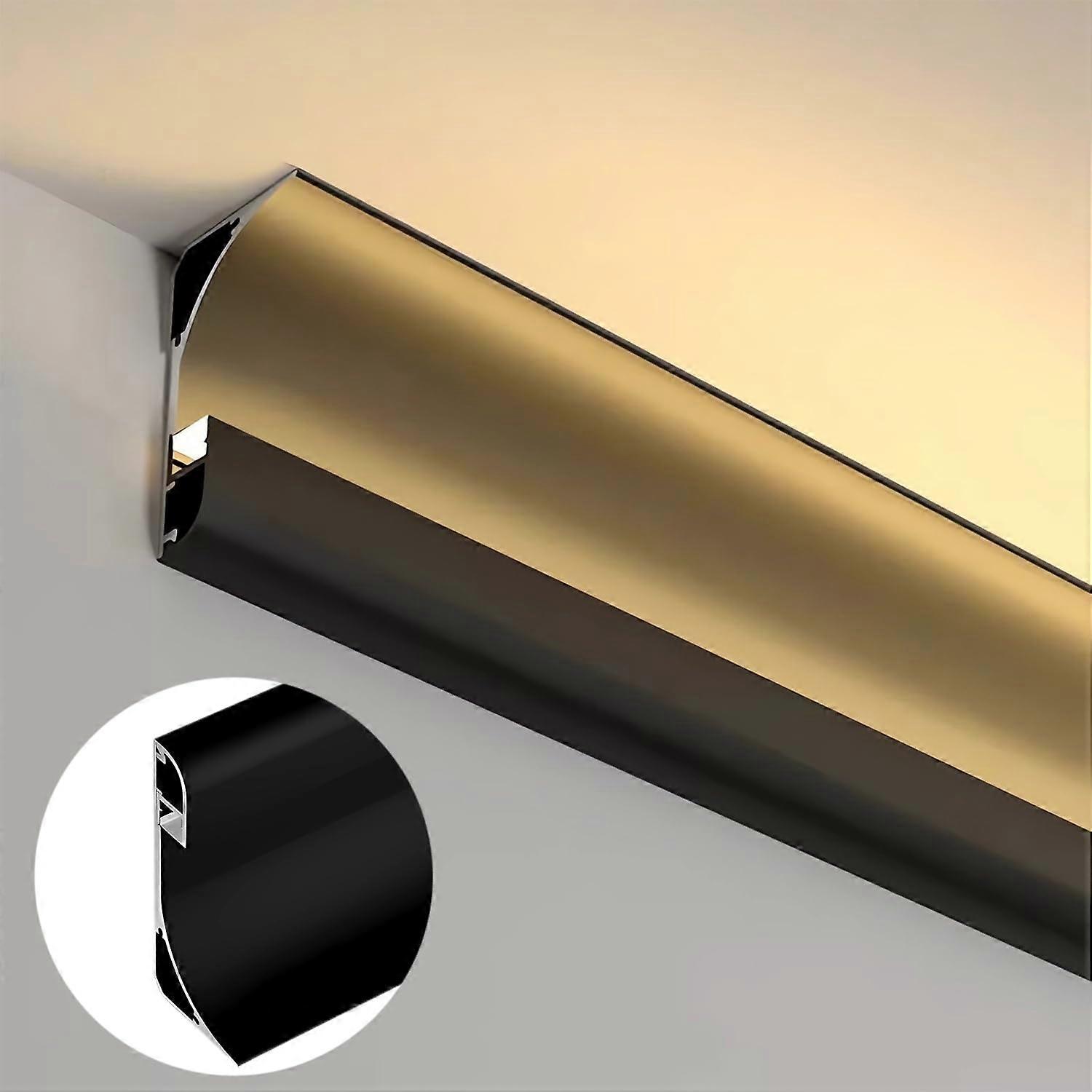 10 Pack 1 Meter Black LED Aluminum Profile Channel for Corner Ceiling Wall Floor with Diffused Light