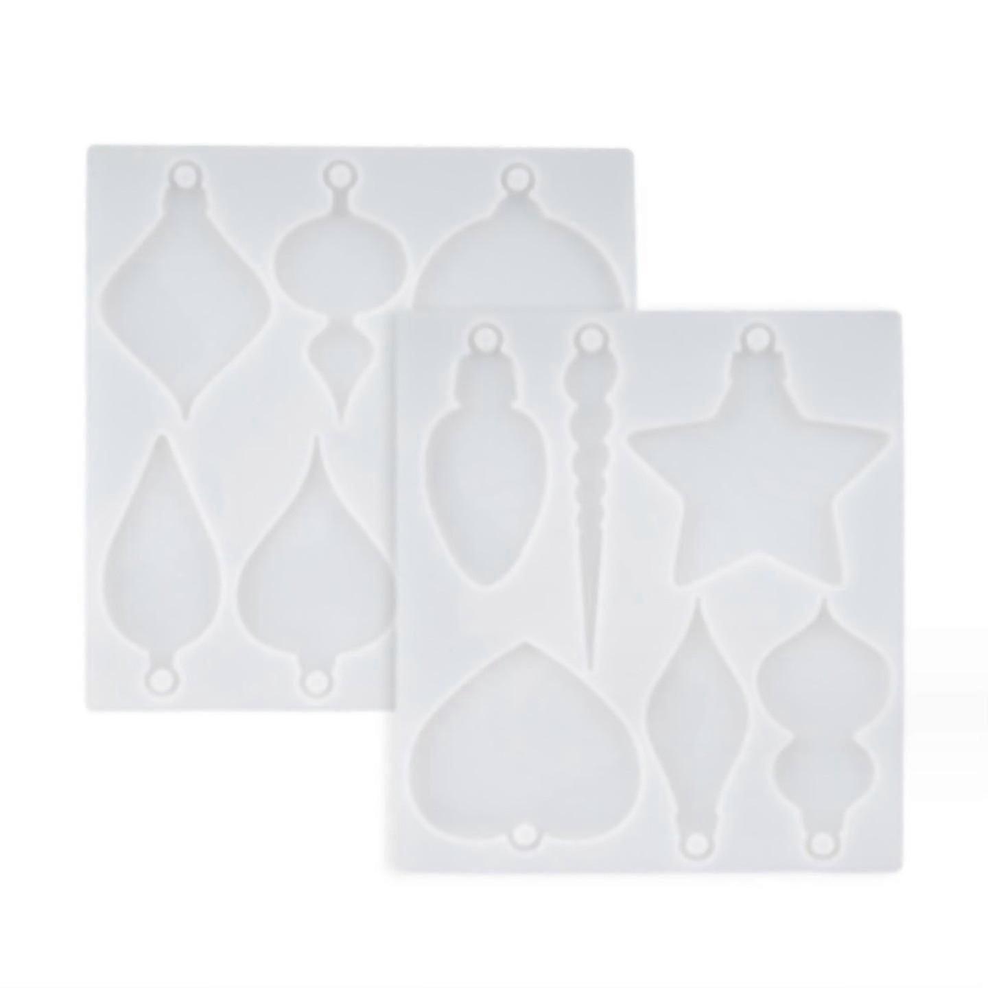 Christmas Decoration Resin Silicone Molds 2-Piece Set with Multiple Shapes Suitable for DIY Pendants and Ornaments