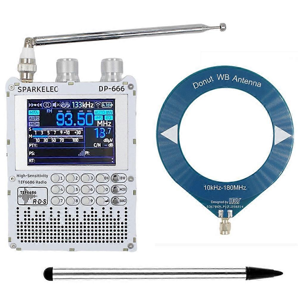 Rádio DP-666 TEF6686 Tela sensível ao toque IPS de 2,8 polegadas de alta sensibilidade