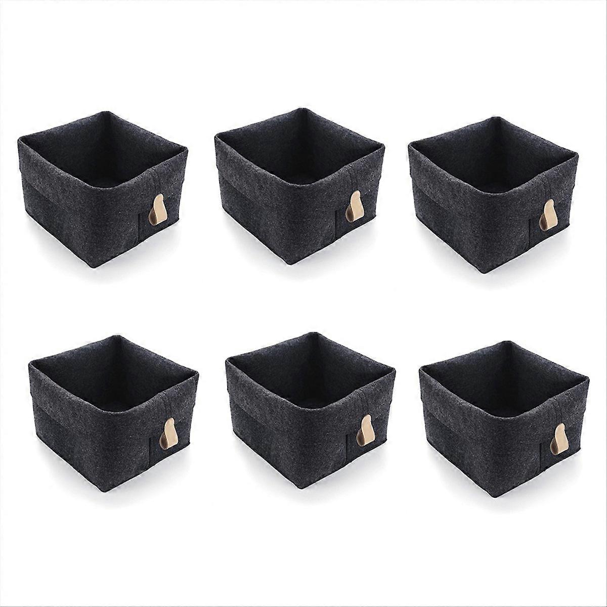 6PC Felt Cube Storage Bins Storage Bins with Hanging Ring