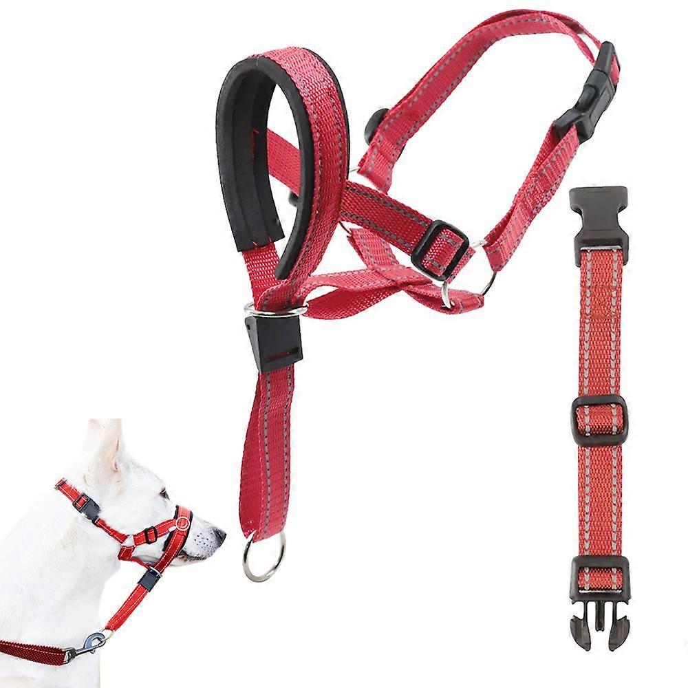 Dog Head Halter Collar with Safety Link Adjustable Collar Anti Pulling