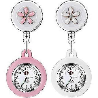 Orologio da infermiera, orologio da bavero con clip retrattile, orologio da taschino per infermiera con custodia in silicone e spilla_ww