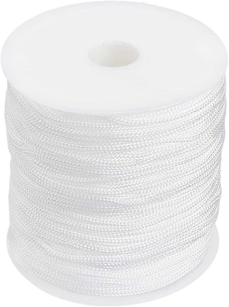 100M/109 Yard 2mm White Nylon Cord Wind Chime Replacement Rope with Spool Round Thin Weather Resistant Macrame String Thread Accessories for Wind Chim