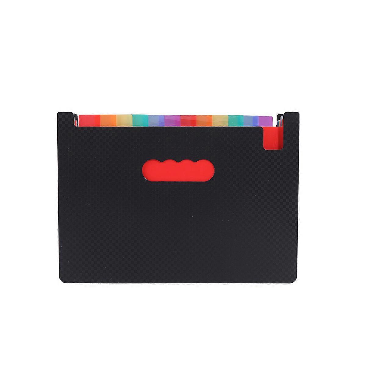 1 pc checkerboard pattern 13 compartment folder, suitable for school office portable storage A4 paper or documents, essentials