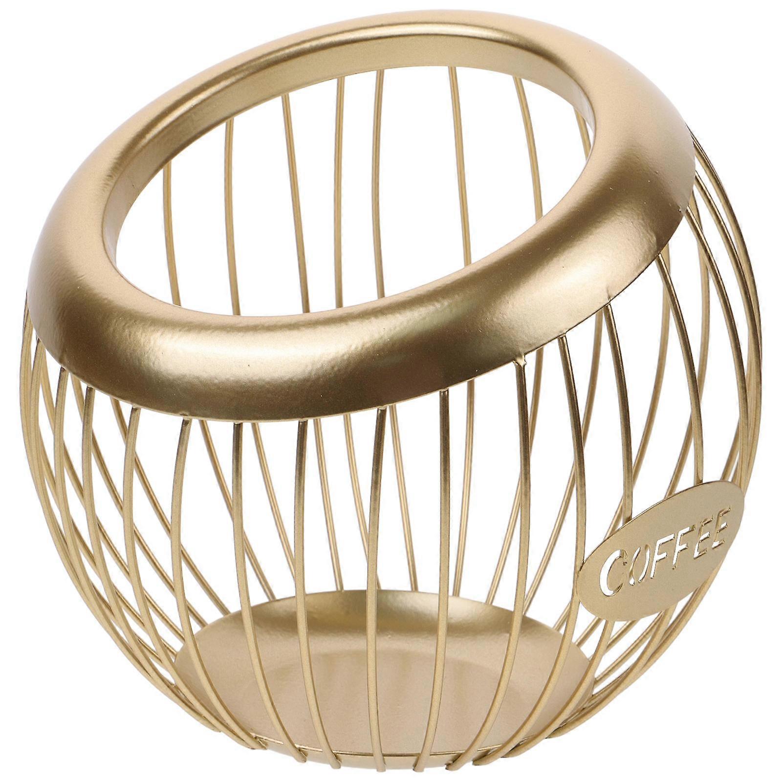 Golden Iron Coffee Holder for Coffee Storage Basket