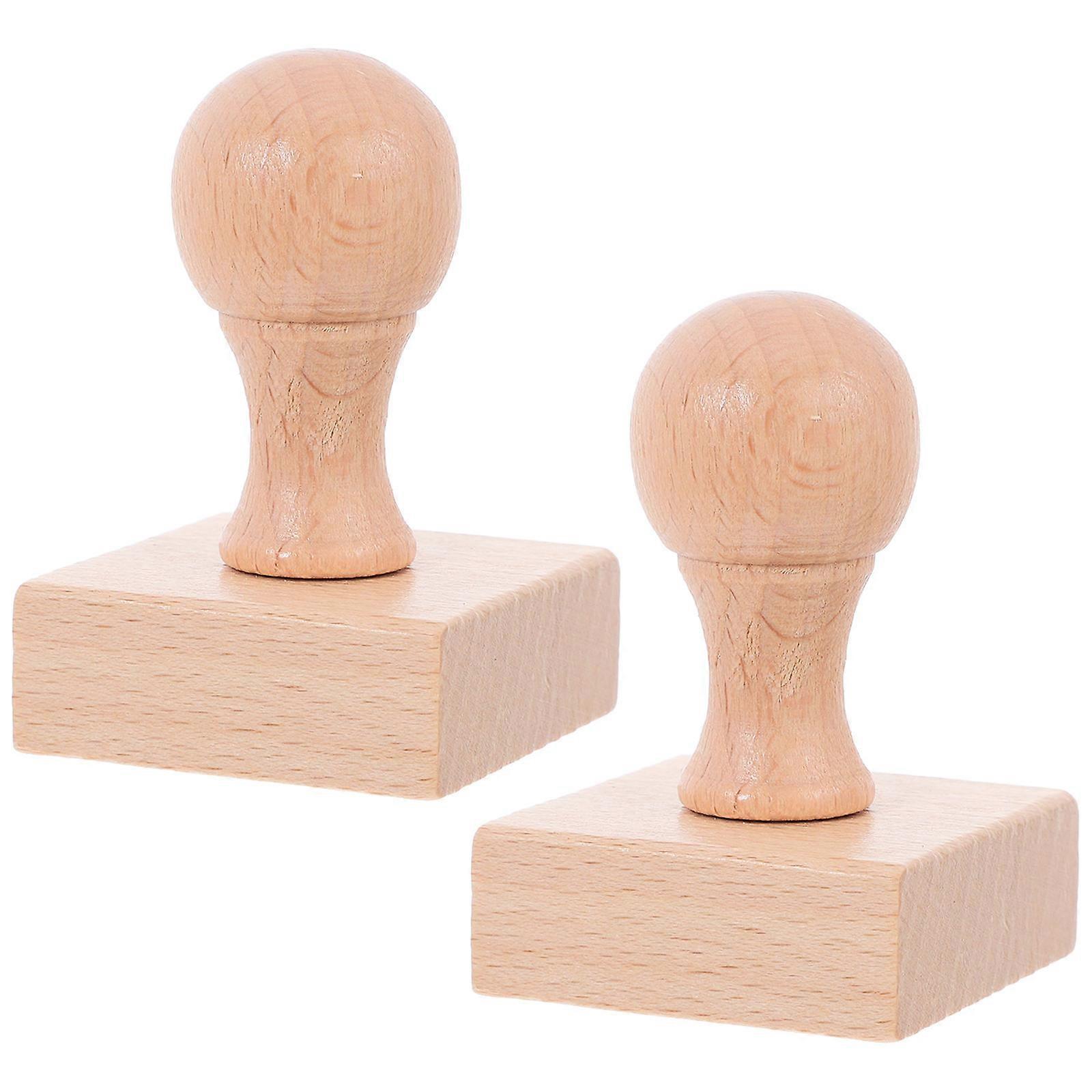 Creative Wooden Craft Stamps Handcrafted for DIY Projects 4Pcs