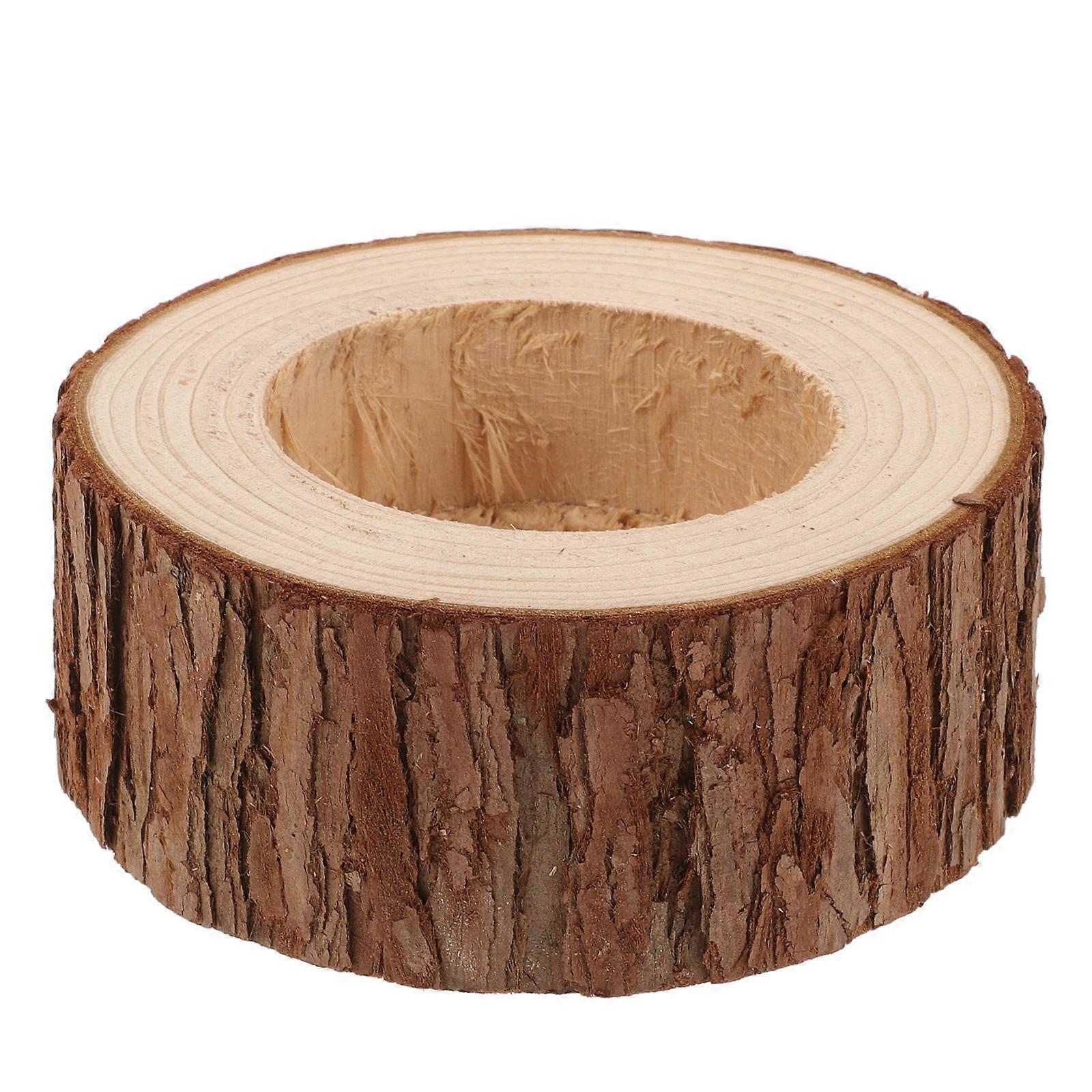 Round Wooden Music Box Base Coffee for DIY Project