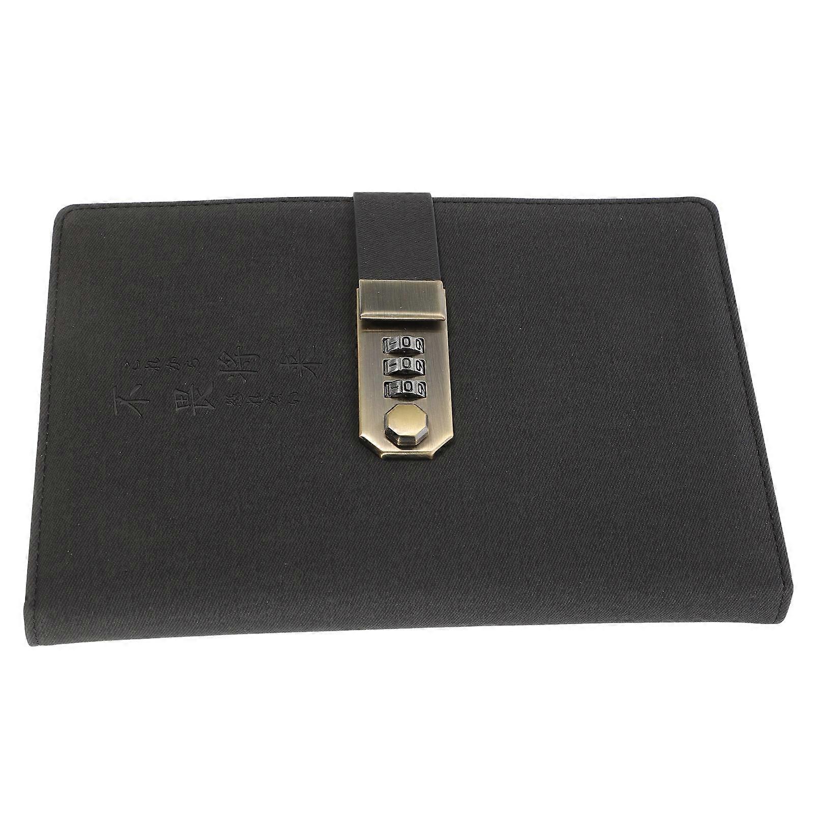 Black Lockable Notebook for Office Use 4Pcs Password Protected Diary