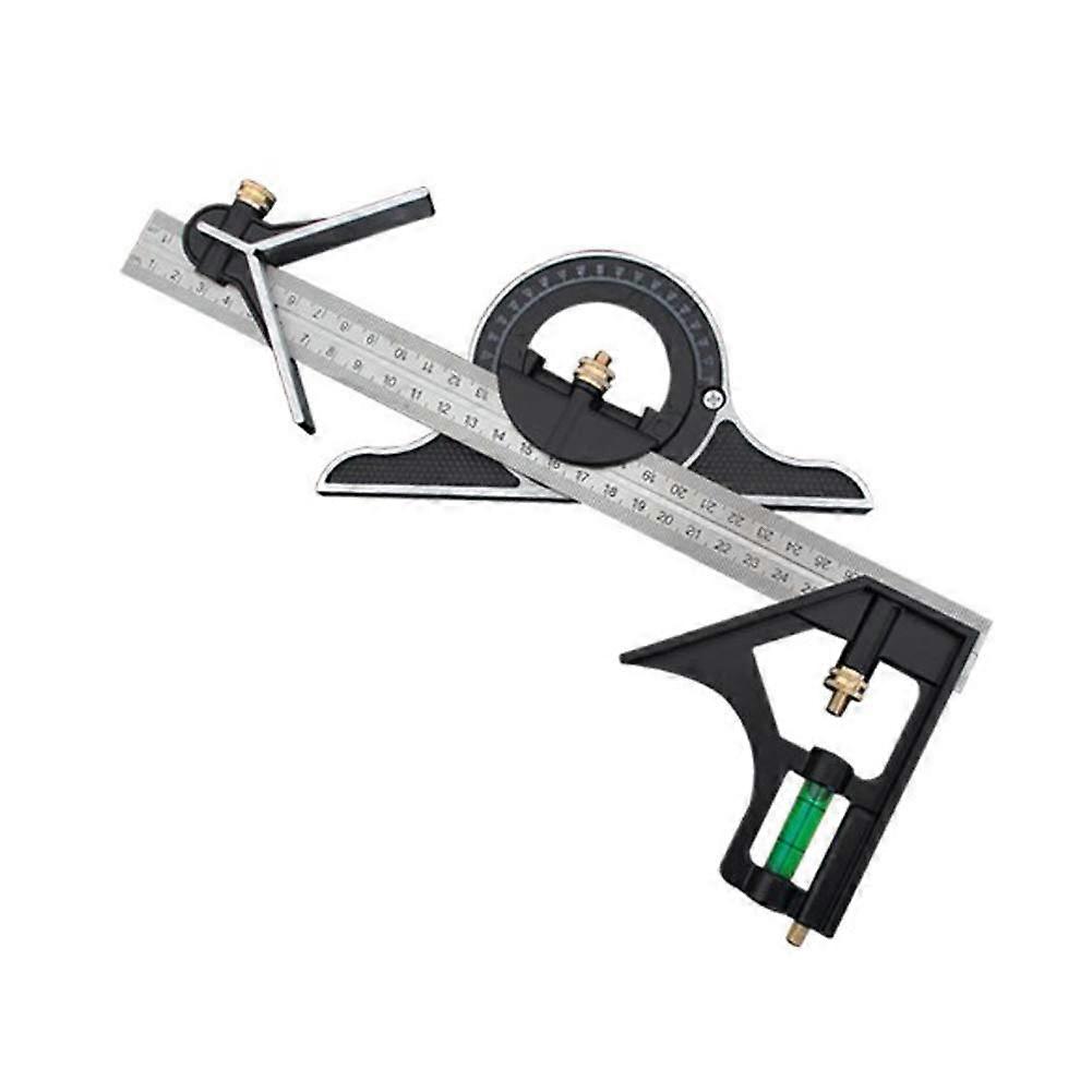 12 Inch Stainless Steel Combination Square Set with Protractor, Precision Angle Measuring Tool