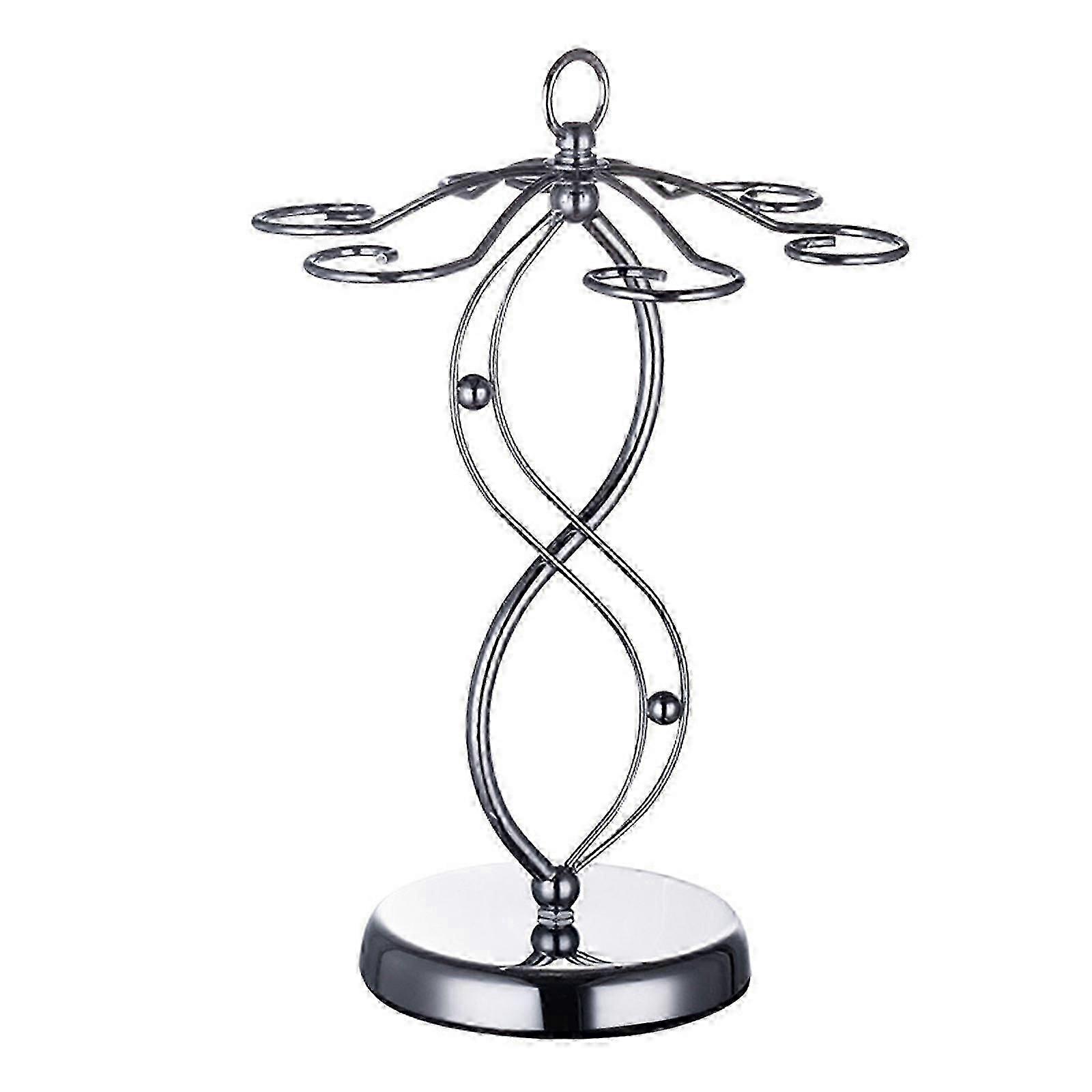 Countertop Wine Glass Holder with 6 Hooks, Freestanding Stemware Drying Rack